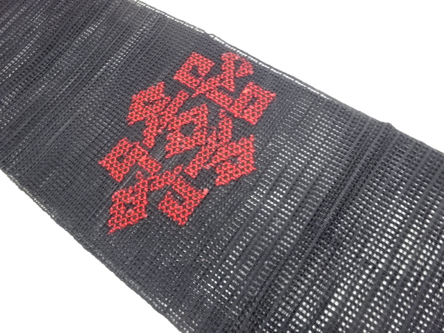 JAPANESE KIMONO / NAGOYA OBI FOR SUMMER / GEOMETRIC PATTERN 